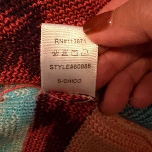 B Sharp Open Front Mohair Cardigan – Southwestern Tribal Print - Small - Picture 5 of 5